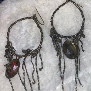 Beaded teardrop shape earrings